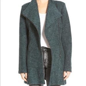 Matty M - Fuzzy Asymmetrical Zip Fit & Flare Coat